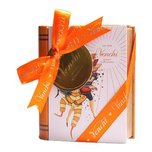 Venchi闻绮意大利进口鱼子酱黑巧/三层/巧克力片铁书礼盒顺丰