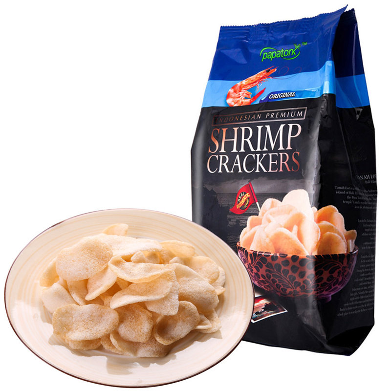 印尼进口papatonk啪啪通鲜虾片膨化休闲办公室休闲零食礼包85g6包
