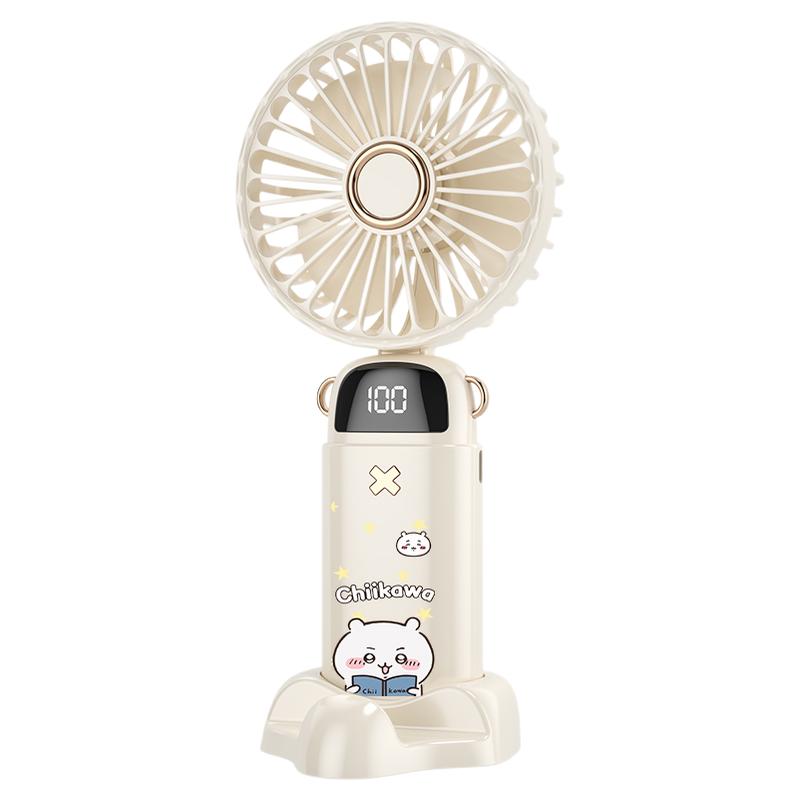 chiikawa小風(fēng)扇便攜數(shù)顯usb充電小型折疊隨身電風(fēng)扇掛脖小八手持靜音辦公室桌面迷你學(xué)生手拿降溫神器吹輔食