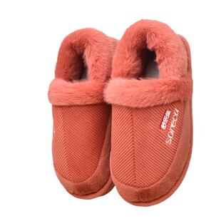 舒乐佳中老年棉拖鞋女冬季包跟保暖加绒居家用防滑厚底棉鞋男外穿