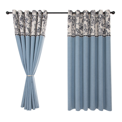 奢华法式中古风全遮光双面雪尼尔非凡大师拼接款成品窗帘隔热隔音