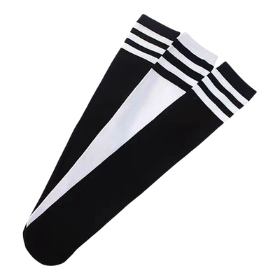 六指鼠儿童袜子黑白条纹足球长袜