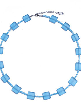 【Losing Bargain】原创海蓝方块小众百搭清凉感设计颈链项链男女