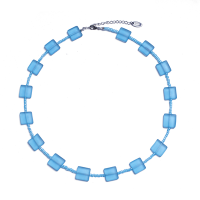 【Losing Bargain】原创海蓝方块小众百搭清凉感设计颈链项链男女