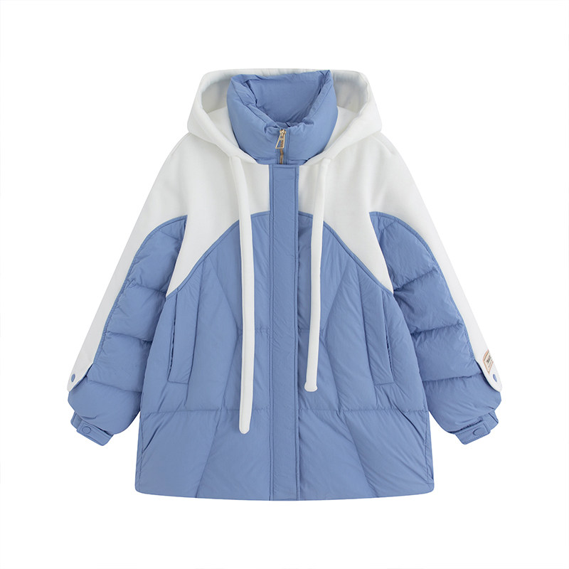 300斤加肥加大码撞色休闲羽绒服