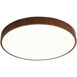 新中式LED吸顶灯胡桃木色客厅灯房间主卧室餐厅阳台圆形中山灯具