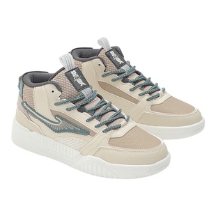 鸿星尔克板鞋男鞋秋冬皮面防水高帮运动鞋男式轻便减震休闲鞋男款