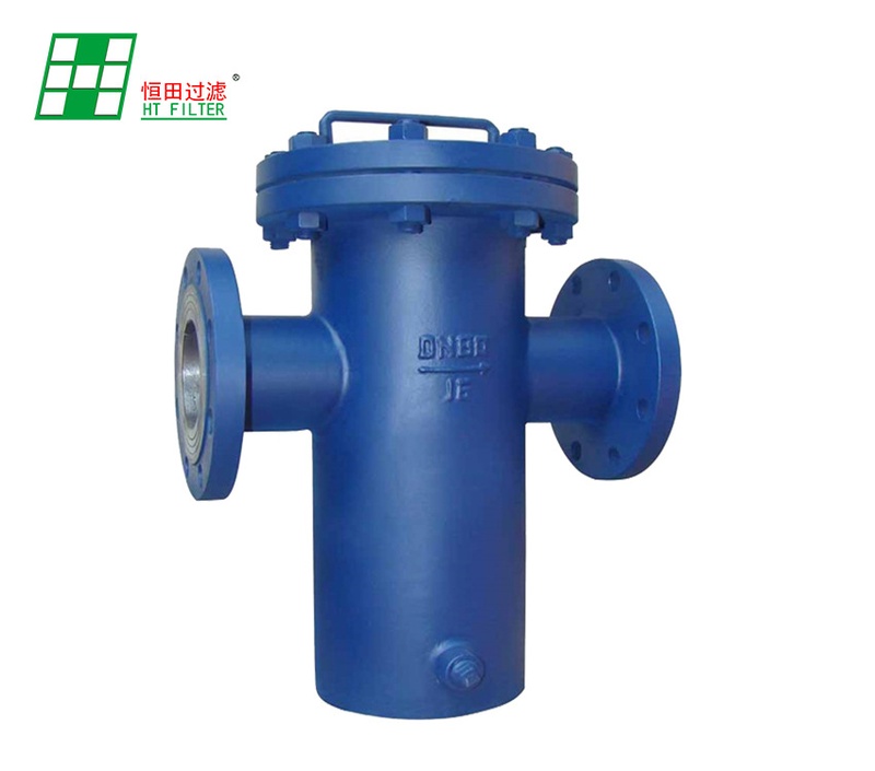 厂家直供工业篮式过滤器毛发过滤器 法兰接口直通平底蓝式过滤器