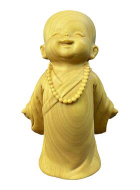 黄杨木雕小和尚小沙弥