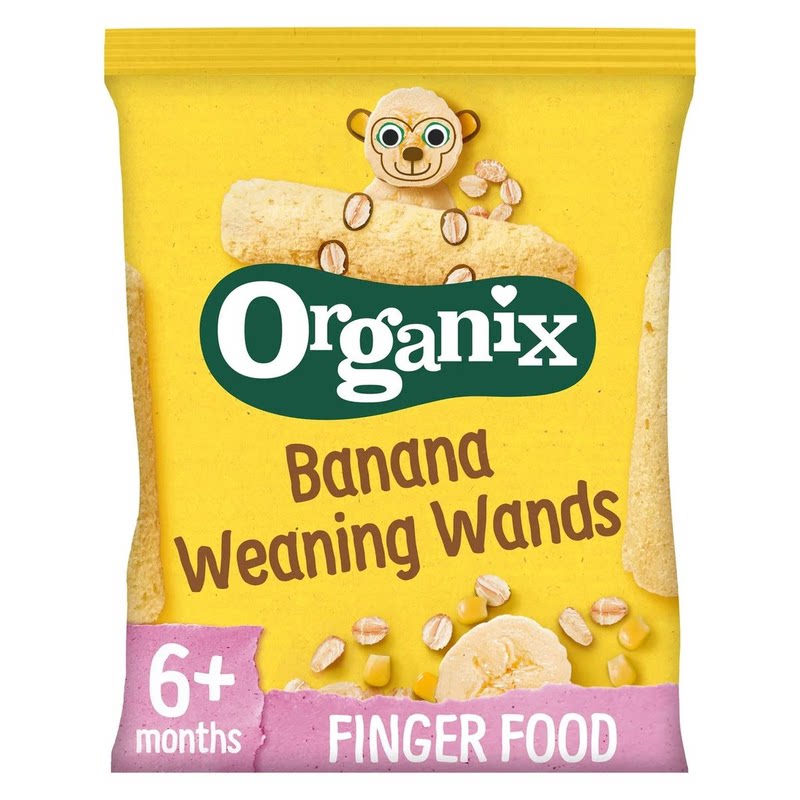 Organix香港进口5包优惠装有机香蕉Banana婴儿泡芙棒解馋磨牙零食