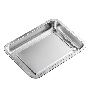 不锈钢茶盘排水配件嵌入式接水托盘茶几茶具茶桌漏水盘子茶台加厚