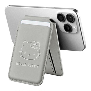 炫恋 x 三丽欧Magsafe旋转皮革磁吸卡包适用于苹果17pro背贴折叠支架手机卡套便携户外hello kitty潮牌创意女