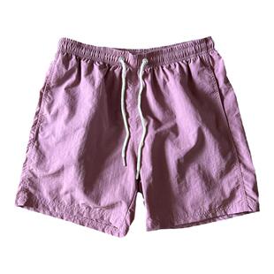 亮色短裤男速干超轻四分裤日系沙滩裤潮流时尚宽松透气夏薄款男裤