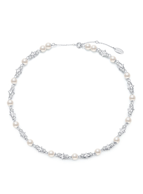 GlamEver仿珍珠星芒拼接项链