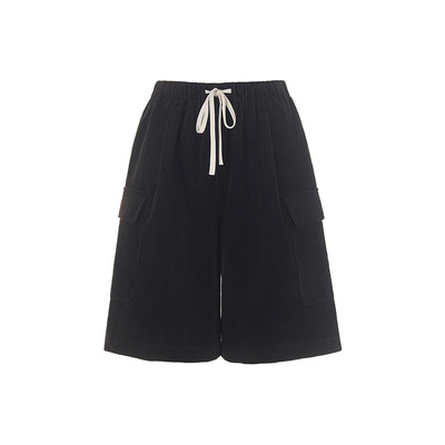 wanatry时髦工装灯芯绒中裤女