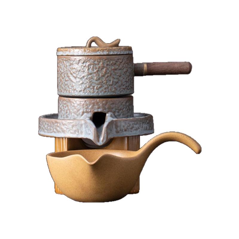 高档石磨茶具套装新款自动泡茶壶