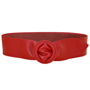 腰带女士真皮品牌头层牛皮本命年收腰神器装饰配冬季大衣红色腰封