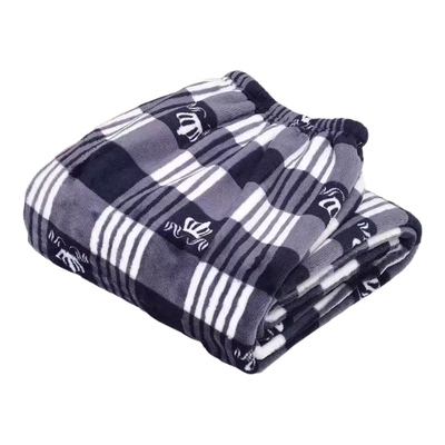 加厚法兰绒睡裤男冬宽松大码中腰直筒加绒青中老年珊瑚绒家居裤