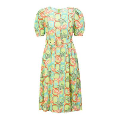 tanni度假休闲长款泡泡袖连衣裙