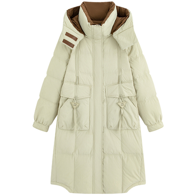 连帽设计感羽绒服韩版时尚风撞色