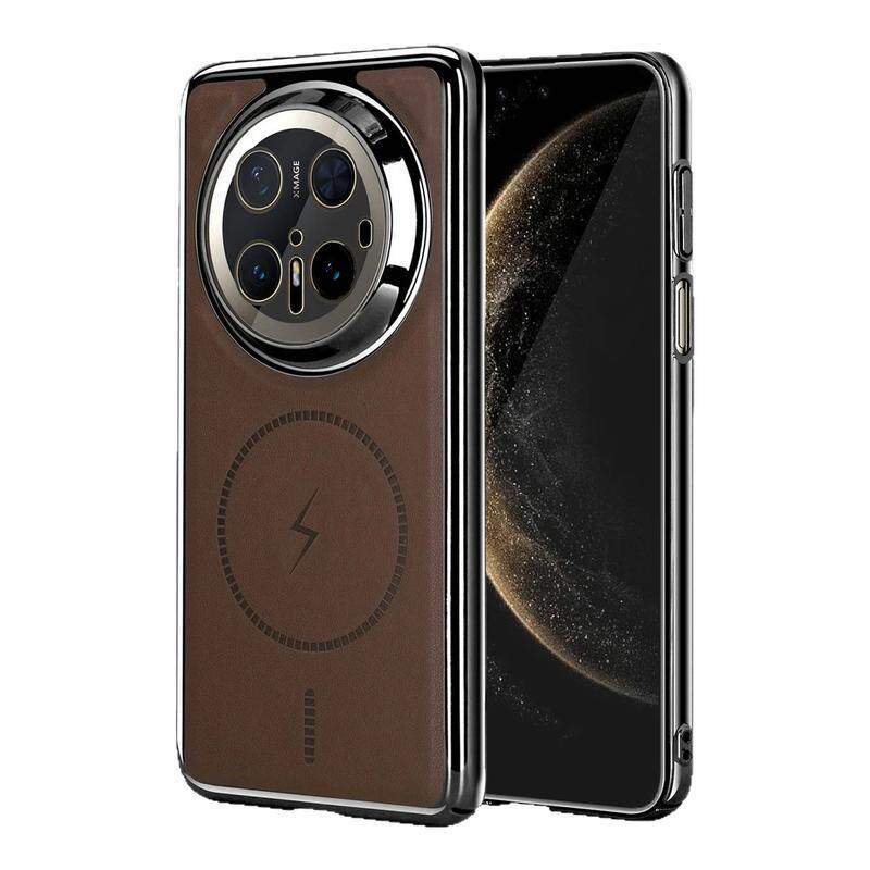 适用适用Mate70磁吸电镀皮纹外壳