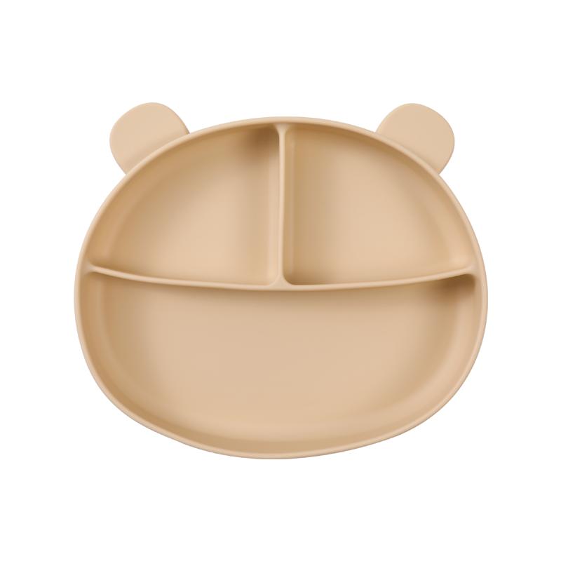 beeshum贝斯哈姆大脸熊宝宝餐盘分格盘吸盘一体式辅食碗儿童餐具