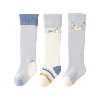 贝因美婴儿袜子秋冬季室内过膝袜