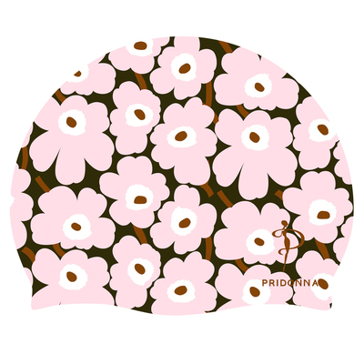 谱多娜防水护耳硅胶女印花泳帽