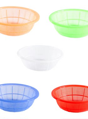 圆形塑料细孔密眼沥水收纳篮