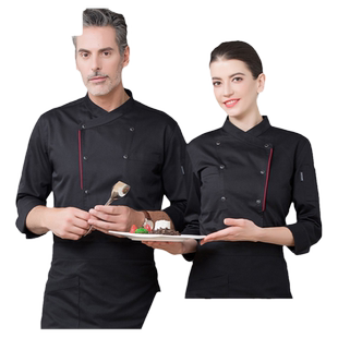 厨师工作服长袖男女秋冬款酒店食堂工装餐厅后厨房衣服装工装加厚
