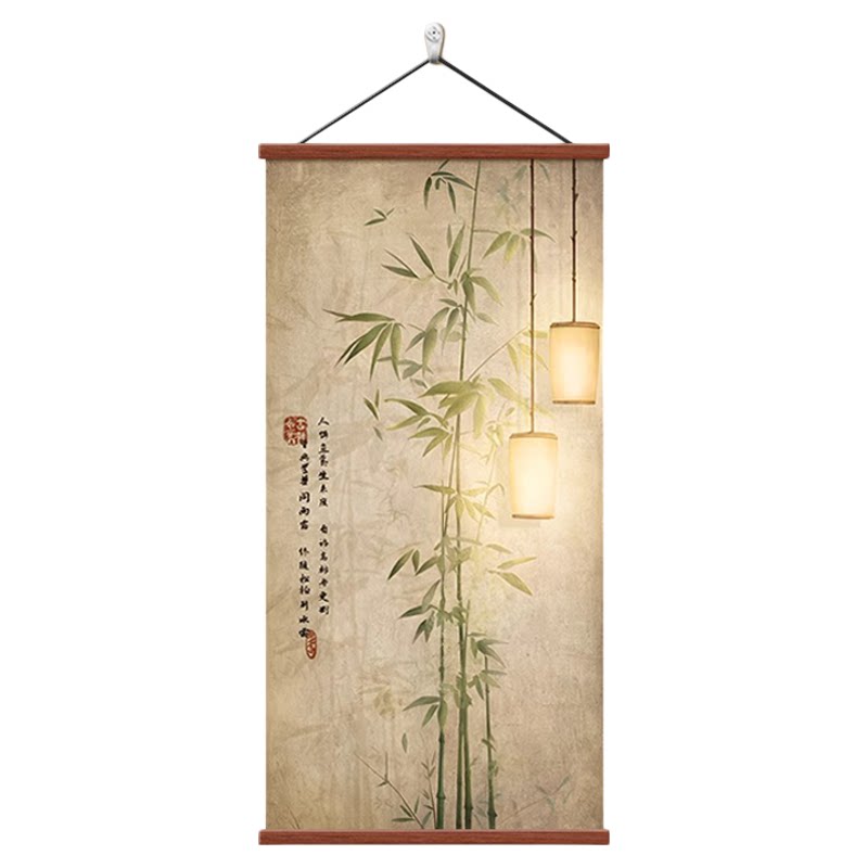 宋代美学玄关绿竹装饰画茶室挂画