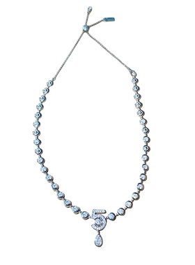 重工珠宝白富美数字5纯银项链