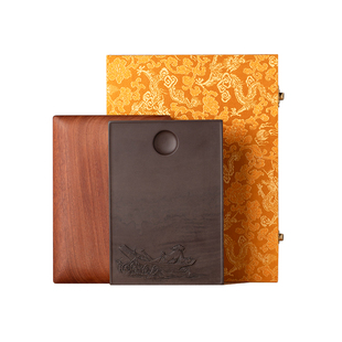 善琏湖笔 事事如意 端砚宋坑砚台坑仔肇庆工艺美术大师翟倚嫦亲工雕刻天然原石高档书法专用老砚台磨墨礼盒