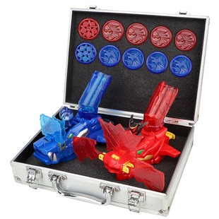 正版三宝爆射盾甲男孩暴兽报社射击遁甲玩具标靶龙神骑士对战套装