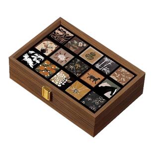 2025新中古风胡桃木纹木质首饰盒轻奢高级感高档防尘饰品收纳盒子