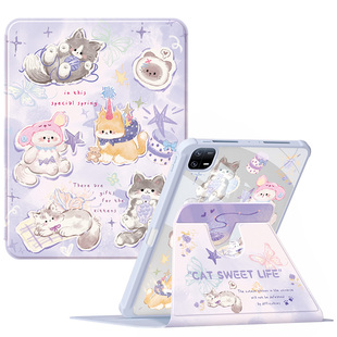 适用小米平板6pro保护套2024新款pad5/7pro平板壳redmipadse亚克力红米padpro带笔槽旋转红米m7全包猫猫乐园