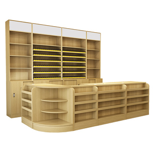 超市收银台烟酒柜组合便利店烟柜药店零食店铺转角母婴店收银柜台