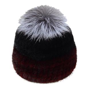 貂绒帽子女冬天貂毛真毛保暖护耳水貂皮草狐狸毛球秋冬款韩版百搭
