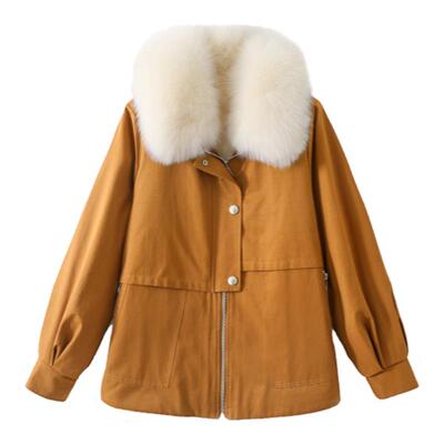 派克服真毛皮草外套女冬季