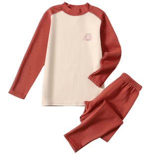 猫人女童保暖内衣套装加绒加厚儿童冬季中大童女孩秋衣秋裤半高领