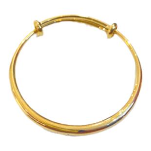 甜美沙金款儿童手镯男童女童宝宝光面推拉活口镯子厚金保色仿真金