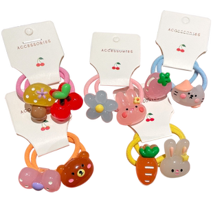 儿童卡通可爱兔子发圈头饰女童宝宝扎小揪揪皮筋高弹力不伤发头绳