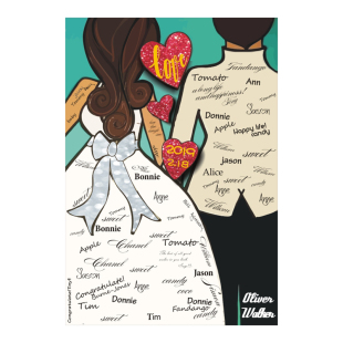 婚礼创意签到Witness见证定制订婚结婚用品祝福语宣言签到画大全