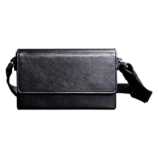 牧石定制真皮简约斜挎包男休闲小众设计感个性小包植鞣单肩牛皮包