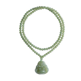 《慈安》和田玉石佛公吊坠项链女串珠弥勒佛翡翠妈妈款礼物送婆婆