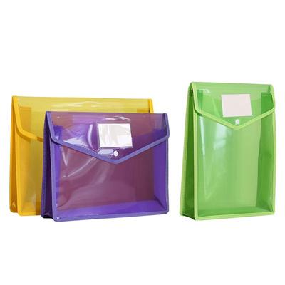 定制LOGO大容量彩色袋按扣文件袋