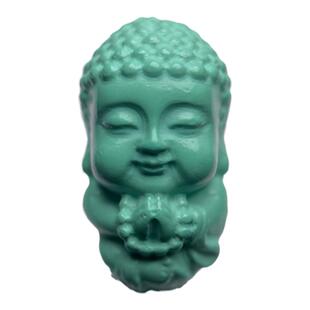 天然绿松石宝宝佛背云吊坠高瓷丫角山果冻料佛珠手串项链diy配珠