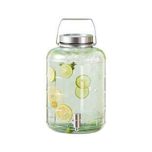 玻璃饮料桶啤酒桶冷凉水壶带龙头储水桶大容量水果茶桶可乐桶容器