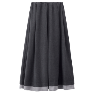 设计师款佐丹奴2026年春新款格雷系拼接下摆百褶半身裙女18465536