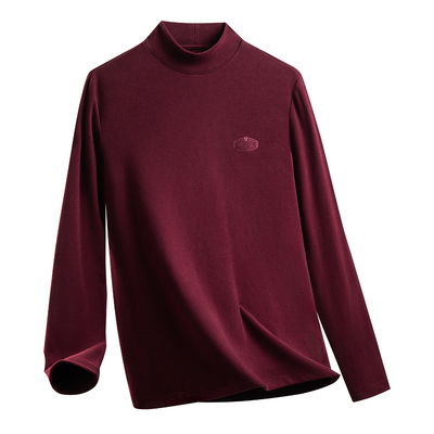 梦特娇长绒棉德绒商务长袖T恤